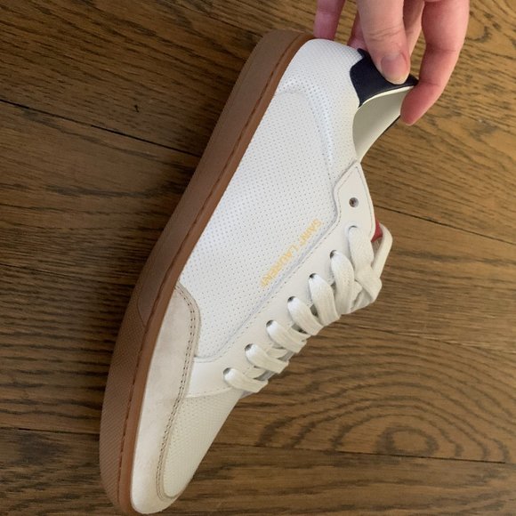 Saint Laurent Perforated Leather Sneakers Size 37 - Picture 2 of 8